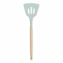 World Market Sage Green Silicone Slotted Turner with Wood Handle Set of 2