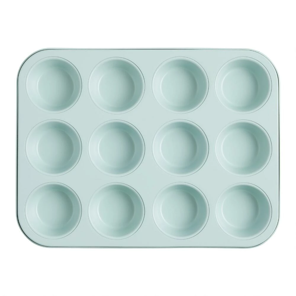 World Market Sage Green Nonstick Ceramic 12c Muffin Pan 3 World Market Sage Green Nonstick Ceramic 12c Muffin Pan