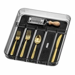 World Market Large Madesmart® Carbon Black Soft Grip Silverware Tray -Deals Kitchen Store unnamed file 1125