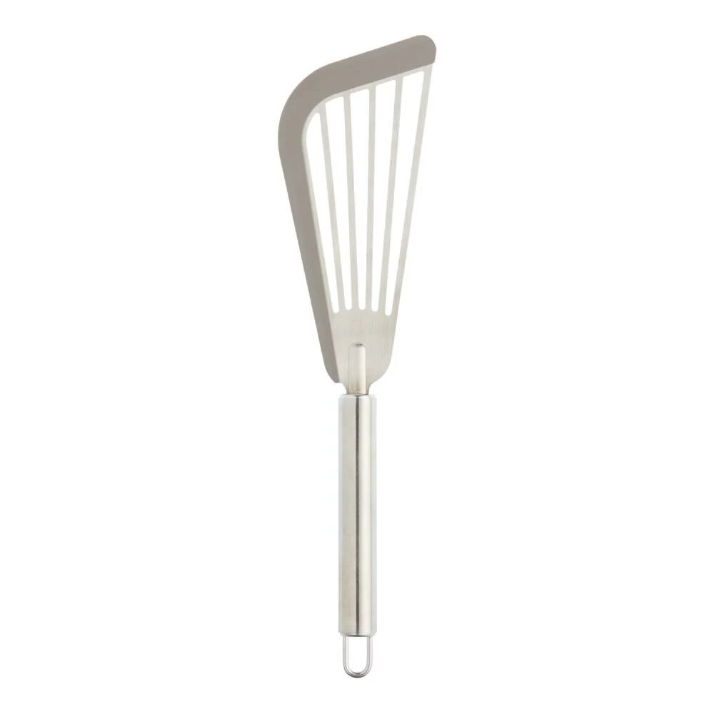 World Market Gray Silicone Edge Stainless Steel Slotted Fish Turner 3 World Market Gray Silicone Edge Stainless Steel Slotted Fish Turner