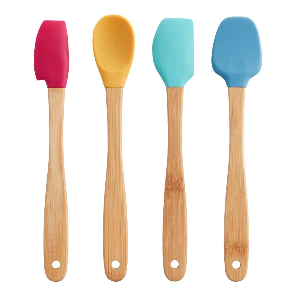 World Market Mini Silicone and Bamboo Utensils 4 Pack 3 World Market Mini Silicone and Bamboo Utensils 4 Pack