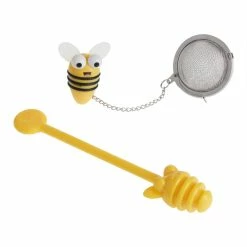 World Market Joie Bee Mesh Ball Tea Infuser With Honey Dipper