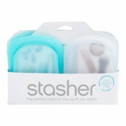 World Market Stasher Reusable Silicone Pocket Storage Bags 2 Pack