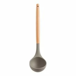 World Market Gray Silicone Ladle With Wood Handle
