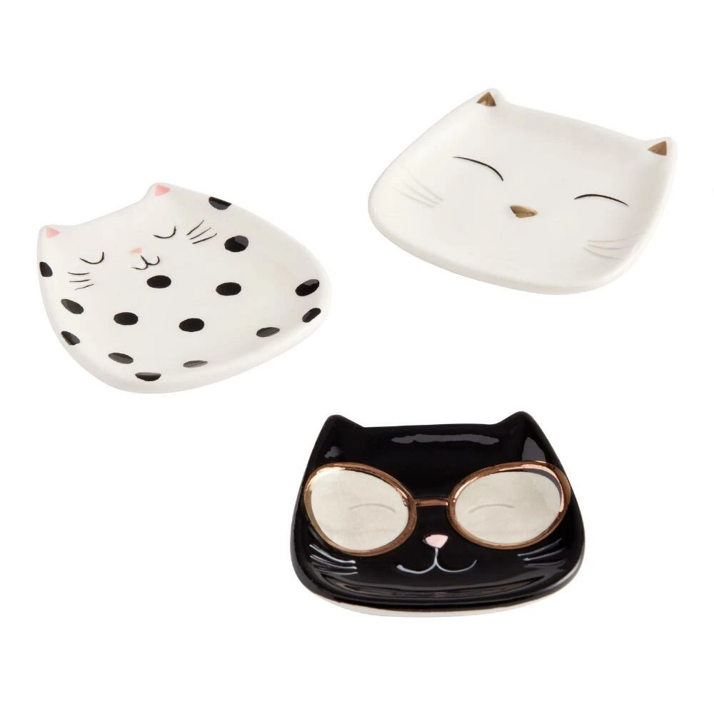 World Market Ceramic Cat Tea Rests Set of 3 3 World Market Ceramic Cat Tea Rests Set of 3