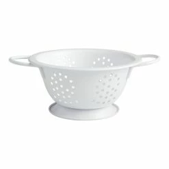 World Market Mini White Steel Footed Colander Set of 2