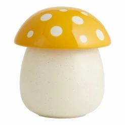 World Market Yellow Ceramic Mushroom Cookie Jar