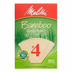 World Market Bamboo No. 4 Cone Coffee Filters 80 Count