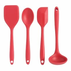 World Market Mini Red Silicone Cooking Utensils Set of 4