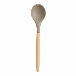 World Market Gray Silicone Cooking Spoon with Wood Handle