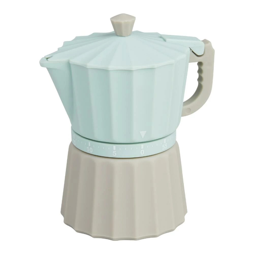 World Market Blue and Gray Coffee Pot Kitchen Timer 3 World Market Blue and Gray Coffee Pot Kitchen Timer
