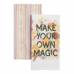 World Market Make Your Own Magic and Stripe Kitchen Towels 2 Pack