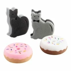 World Market 2 Pack Cat and Donut Sponges Set of 2