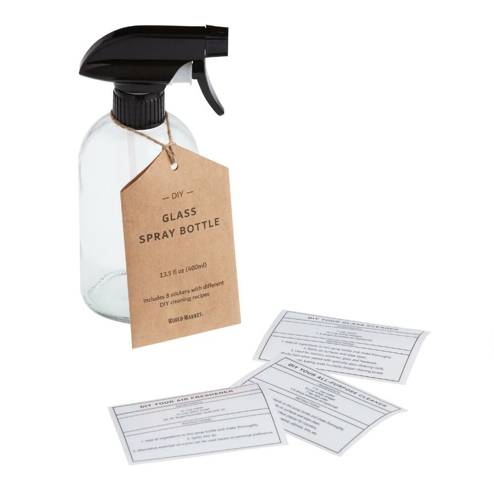 World Market Glass Spray Bottles with DIY Cleaning Recipes Set of 2 3 World Market Glass Spray Bottles with DIY Cleaning Recipes Set of 2