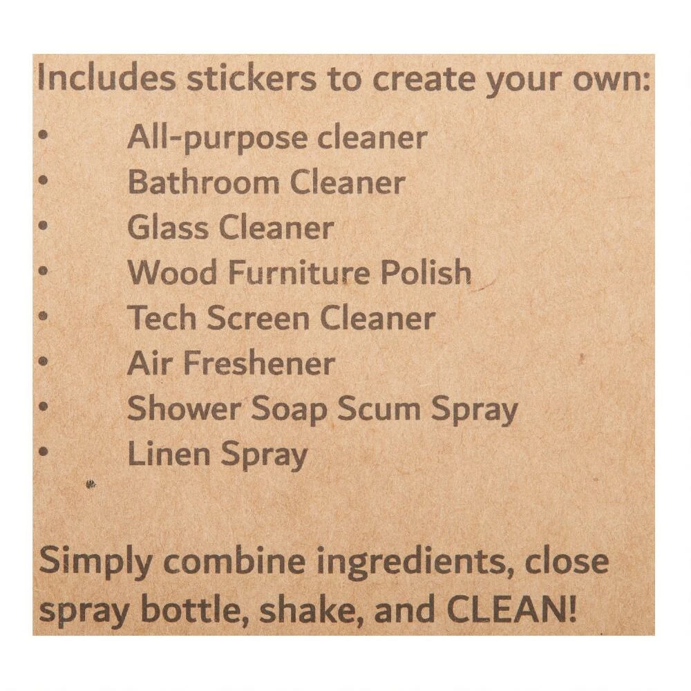 World Market Glass Spray Bottles with DIY Cleaning Recipes Set of 2 4 World Market Glass Spray Bottles with DIY Cleaning Recipes Set of 2 - Image 2