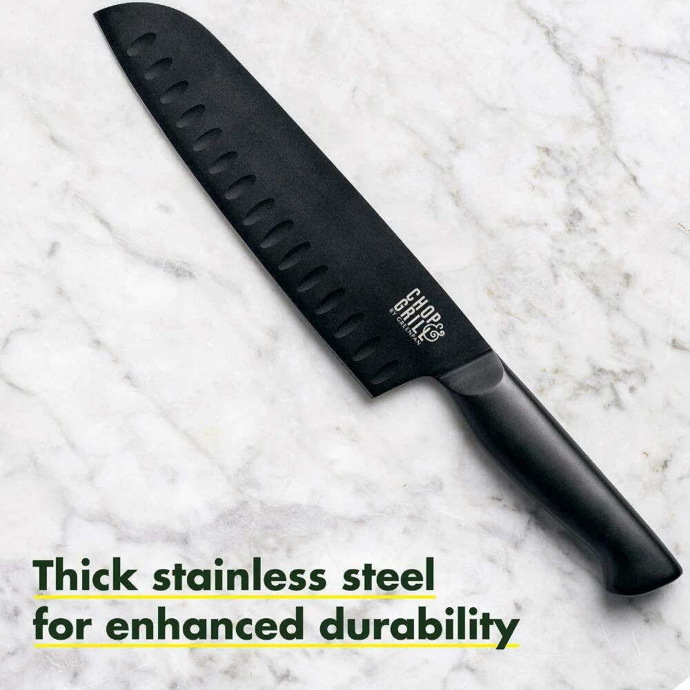 World Market GreenPan Chop & Grill Stainless Steel Santoku Knife 5 World Market GreenPan Chop & Grill Stainless Steel Santoku Knife - Image 3