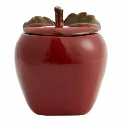 World Market Red Ceramic Apple Storage Canister