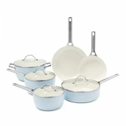World Market GreenPan Blue Padova 10 Piece Nonstick Ceramic Cookware Set