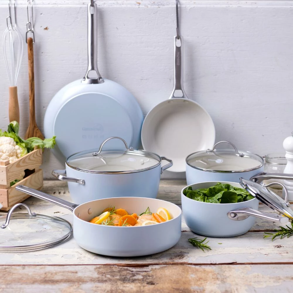 World Market GreenPan Blue Padova 10 Piece Nonstick Ceramic Cookware Set 5 World Market GreenPan Blue Padova 10 Piece Nonstick Ceramic Cookware Set - Image 3