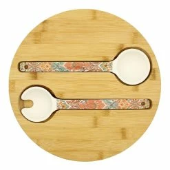 World Market Paisley Bamboo Fiber Serving Bowl and Salad Servers Set -Deals Kitchen Store unnamed file 178