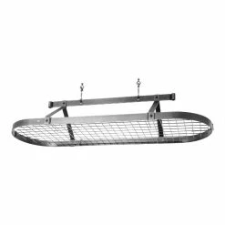 World Market Enclume 60 Inch Hammered Steel Ceiling Pot Rack