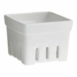 World Market Square White Ceramic Berry Basket