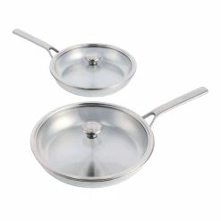 World Market Merten & Storck Stainless Steel Frying Pans With Lids 2 Pack