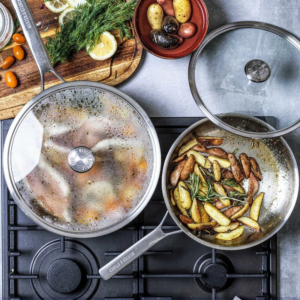 World Market Merten & Storck Stainless Steel Frying Pans With Lids 2 Pack 7 World Market Merten & Storck Stainless Steel Frying Pans With Lids 2 Pack - Image 5