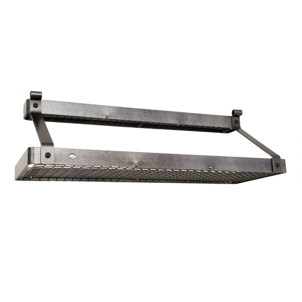 World Market Enclume Hammered Steel Deep 2 Tier Bookshelf Wall Pot Rack 3 World Market Enclume Hammered Steel Deep 2 Tier Bookshelf Wall Pot Rack