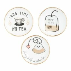 World Market Illustrated Sentiment Ceramic Tea Rests Set of 3