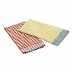 World Market Checkered Cotton Kitchen Towel Set of 2