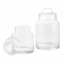 World Market Clear Glass Storage Canister With Lid