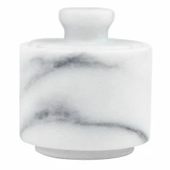 World Market White Marble Salt Cellar with Lid