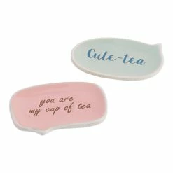 World Market Ceramic Quote Bubble Tea Rests Set of 2