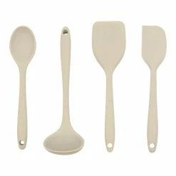 World Market Mini Greige Silicone Cooking Utensils Set of 4