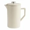 World Market Stone Gray Ceramic and Brushed Silver French Press