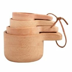 World Market Natural Wood Nesting Measuring Cup Set