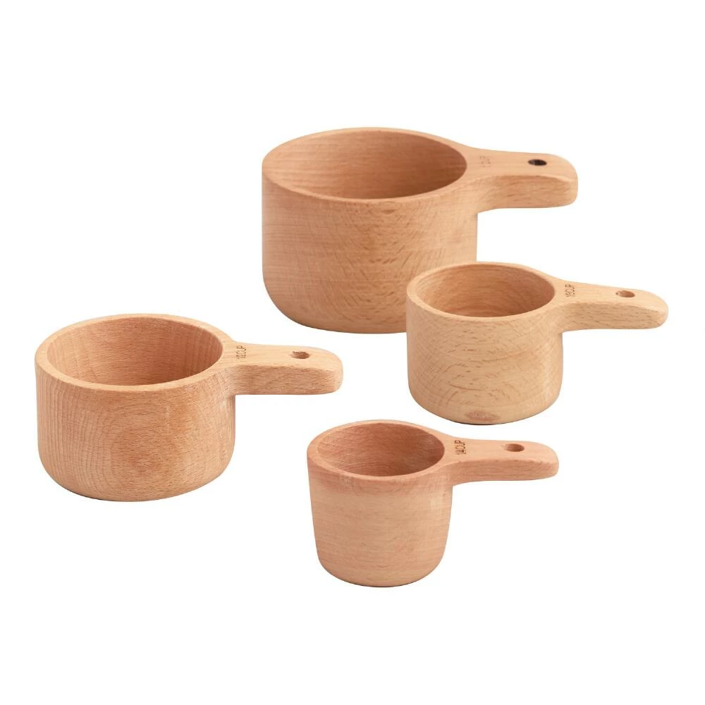World Market Natural Wood Nesting Measuring Cup Set 4 World Market Natural Wood Nesting Measuring Cup Set - Image 2