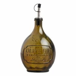 World Market Green Recycled Glass Oil Bottle with Spout