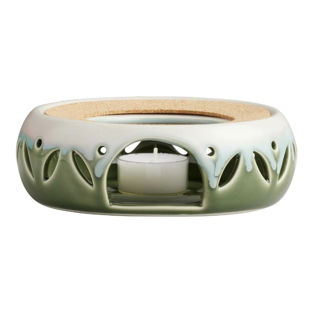 World Market Verbena Blue and Green Reactive Glaze Ceramic Tea Warmer 3 World Market Verbena Blue and Green Reactive Glaze Ceramic Tea Warmer