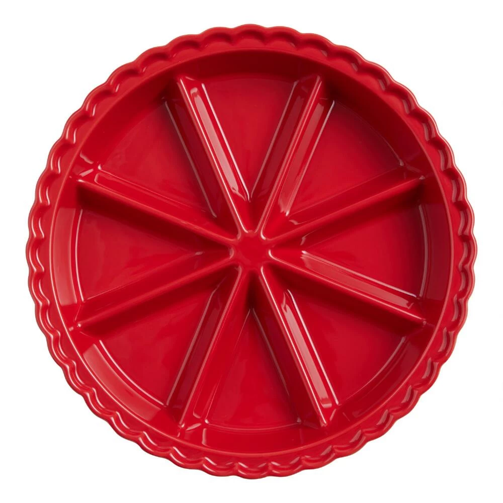 World Market Cherry Red Ceramic Scone Pan 4 World Market Cherry Red Ceramic Scone Pan - Image 2