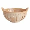 World Market Small Brown Reactive Glaze Berry Basket Colander