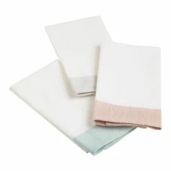 World Market White Waffle Weave Kitchen Towel With Border