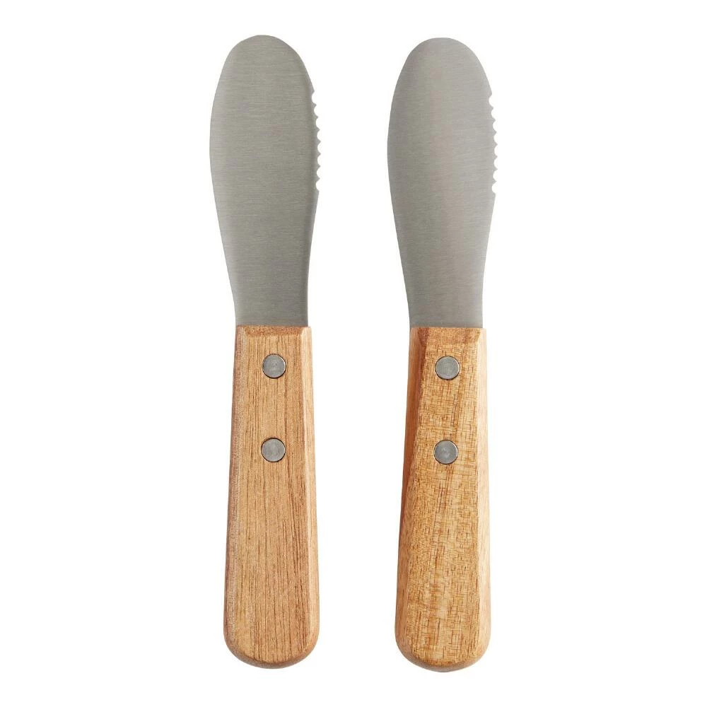 World Market Mini Stainless Steel and Wood Spreader Set of 4 3 World Market Mini Stainless Steel and Wood Spreader Set of 4