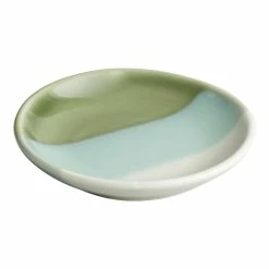 World Market Verbena Blue and Green Reactive Glaze Tea Rest Set of 2