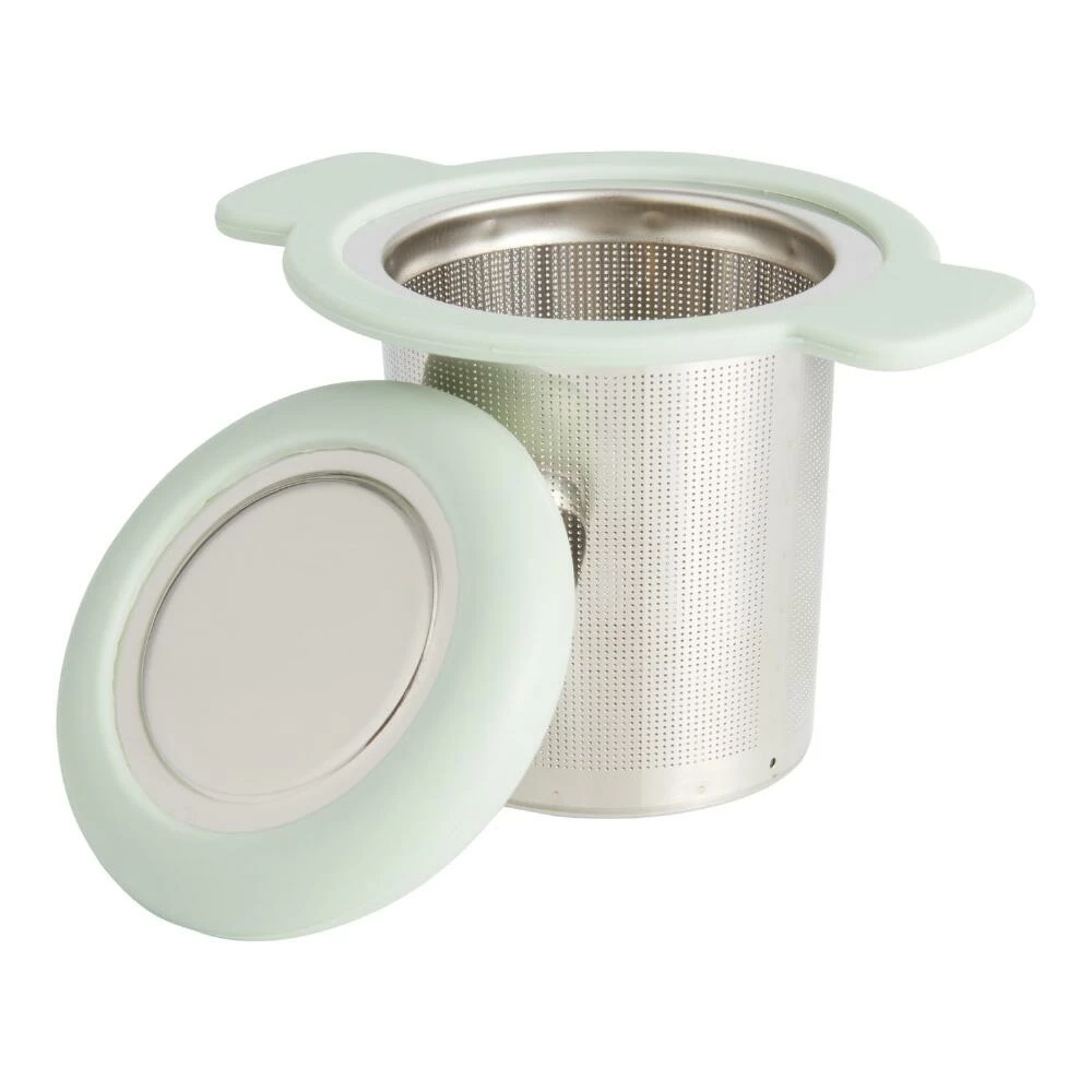 World Market Sage Green Mesh Basket Tea Infuser with Silicone Lid 4 World Market Sage Green Mesh Basket Tea Infuser with Silicone Lid - Image 2