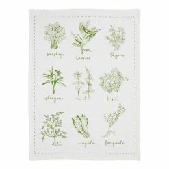 World Market Edible Greenery Flour Sack Kitchen Towel