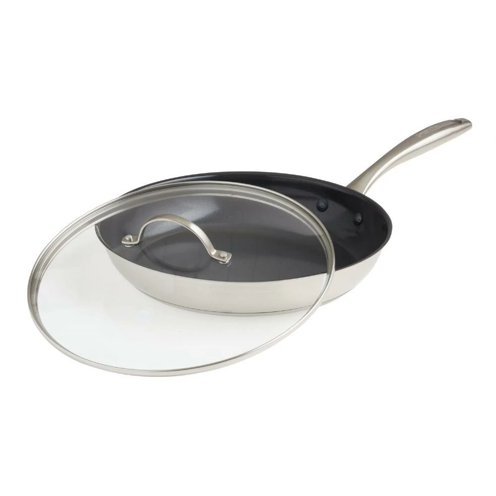 World Market GreenPan Marina Nonstick Ceramic Frying Pan With Lid 12 Inch 4 World Market GreenPan Marina Nonstick Ceramic Frying Pan With Lid 12 Inch - Image 2