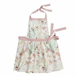 World Market Green And Pink Fern Print Apron