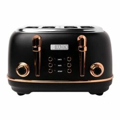 World Market Haden Black and Copper Heritage 4 Slice Wide Slot Toaster